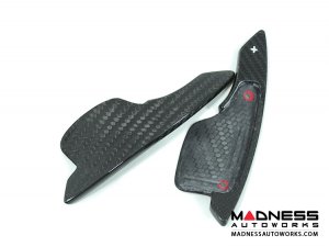 Alfa Romeo 4C Carbon Fiber Paddle Shifters - White/ Silver Accent